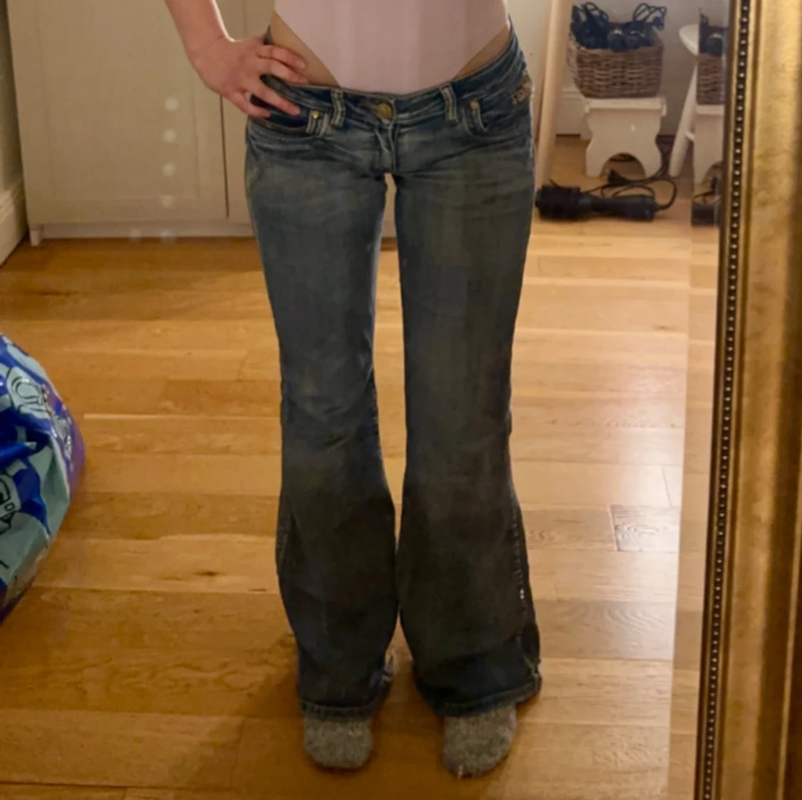 Vintage Lågmidjade bootcut jeans 