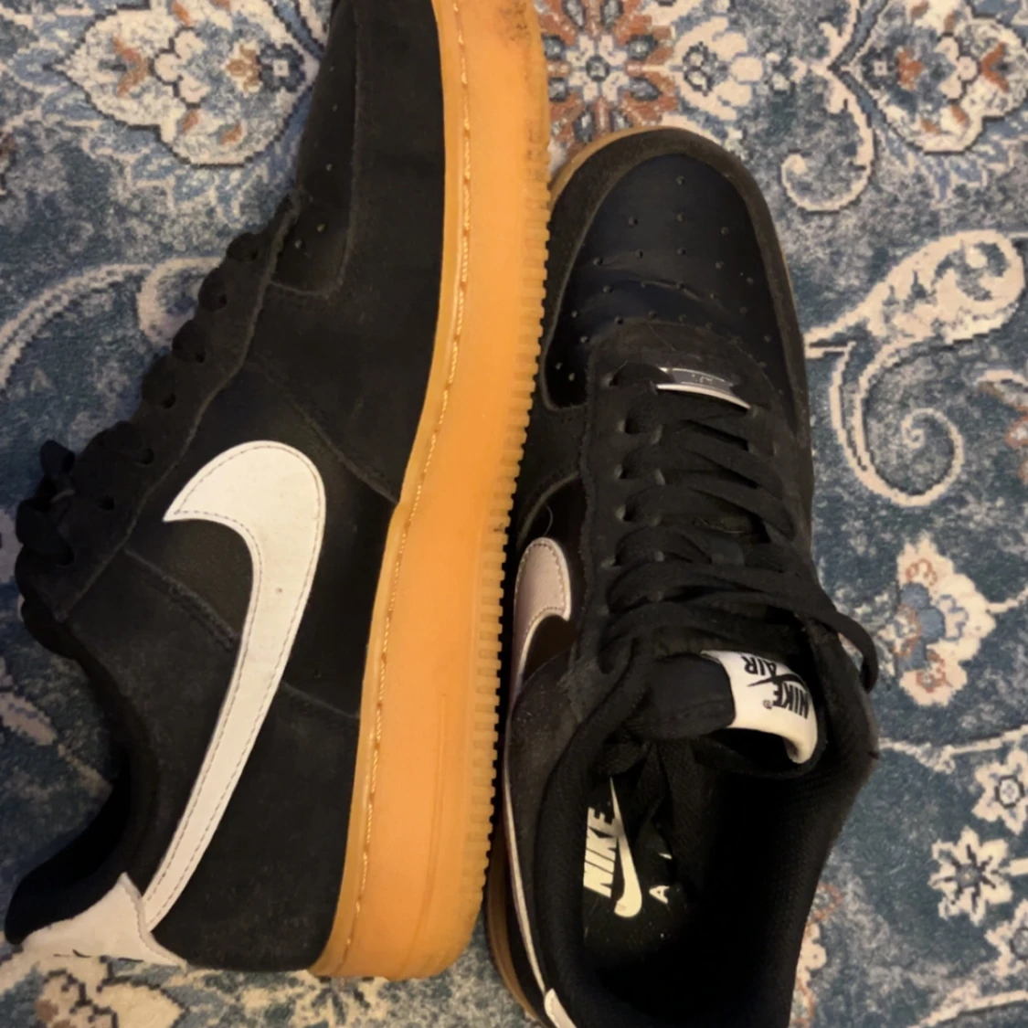 Nike Air Force 1 svart/gum sneakers - 1