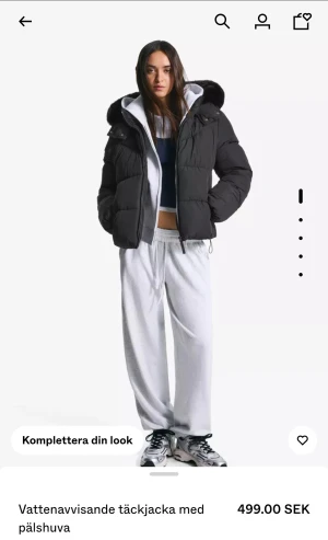 Vinterjacka från bershka  - Snygg vinterjacka från bershka med fuskpäls på luvan. Köpte för 499kr. Storlek S. Säljer då den inte kommer till användning längre. Inga defekter förutom att bandet som man spänner åt vid höften är trasigt men det är inget man märker💕