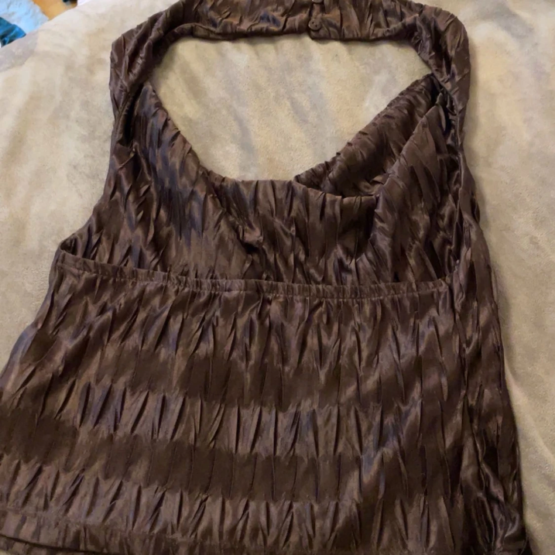 Brun omlott halterneck topp - 1