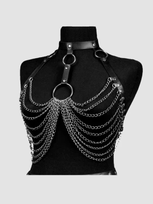 Harness 🗡️ - Riktigt badass chest harness med kedjor och inbyggd choker! ⛓️🖤Endast prövad - som ny! ✨Går att justera både i ryggen och midjan så passar de allra flesta. Köp nu 💌