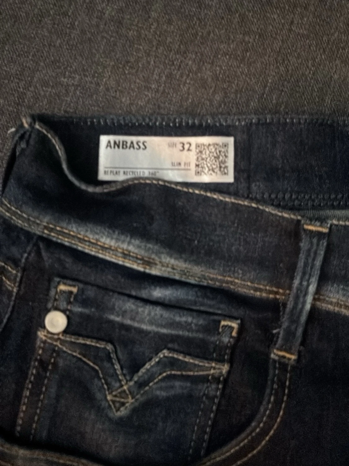 Replay Anbass mörkblå jeans - 4