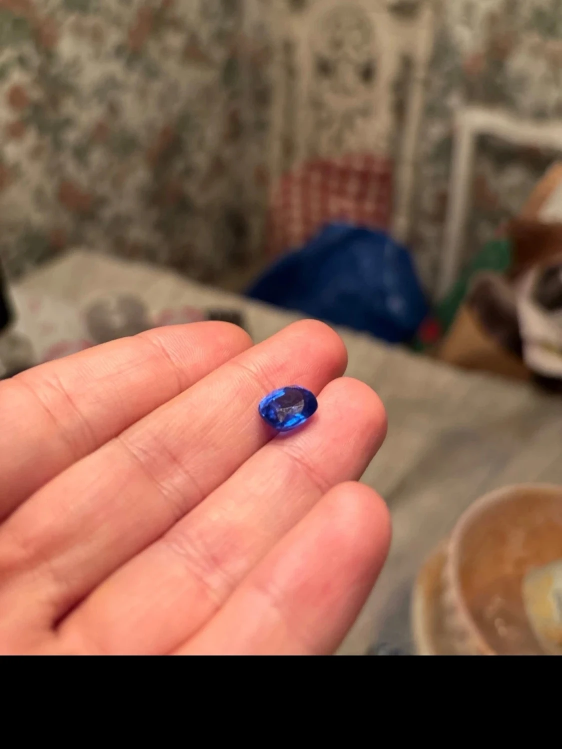 Blå safirväst med cushion cut - 3