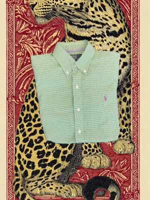 Grön rutig skjorta från Polo Ralph Lauren - Snygg grön skjorta från Polo Ralph Lauren med klassiskt rutigt mönster i vitt och grönt. Lila broderad logga på bröstet, knappar framtill och button-down krage. Skjortan är i mjuk bomull och har långa ärmar. Perfekt för dig som gillar stilrena detaljer.