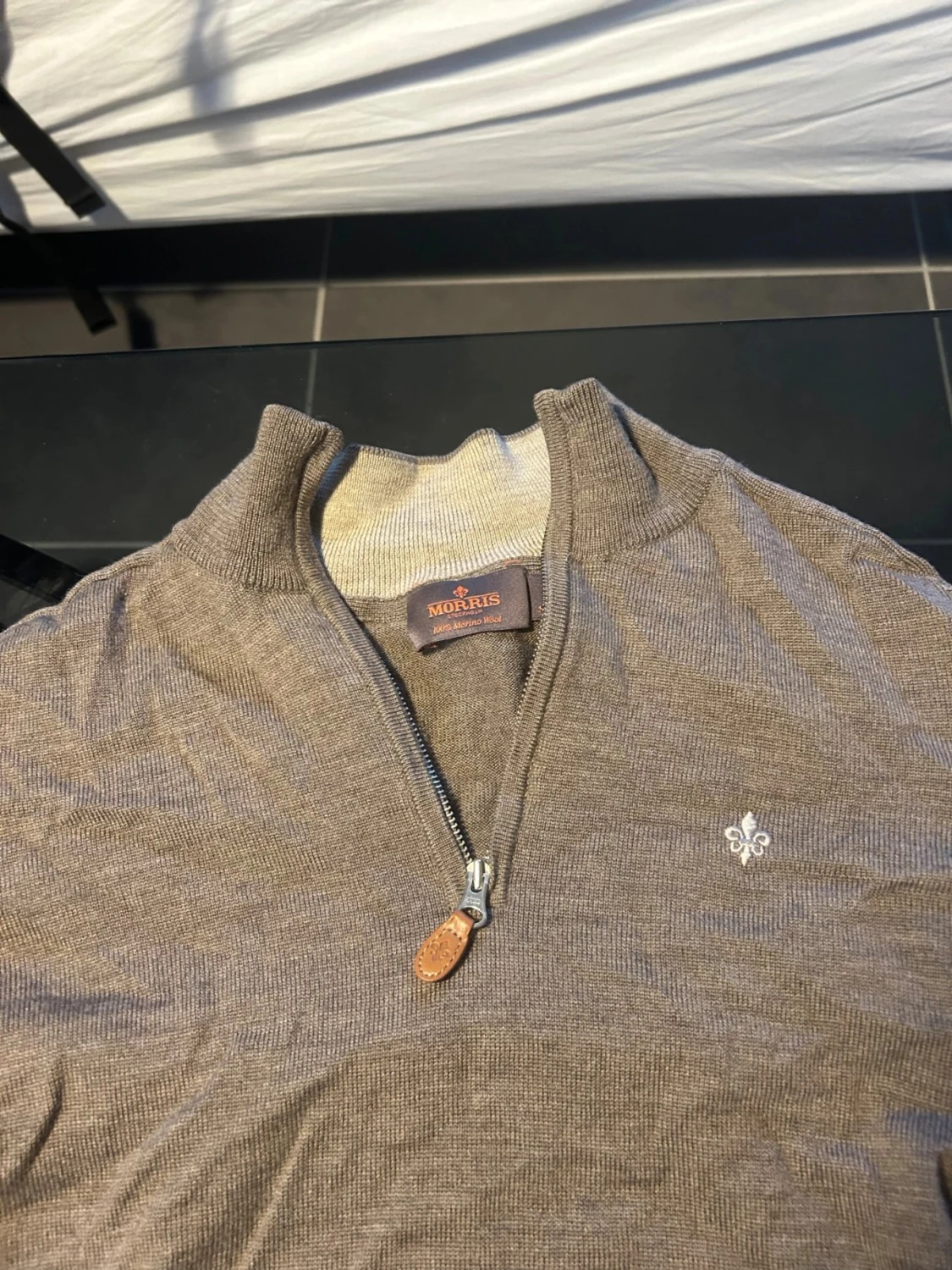 Beige half zip tröja från Morris - 1