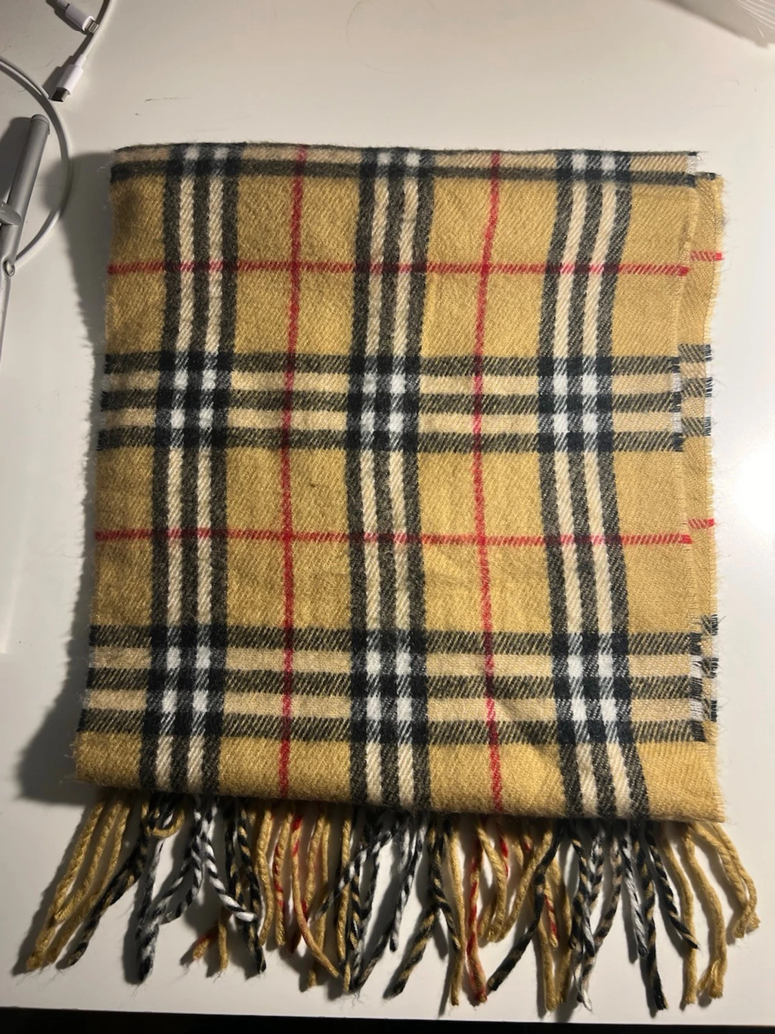 Rutig gul cashmerehalsduk Burberry - 2