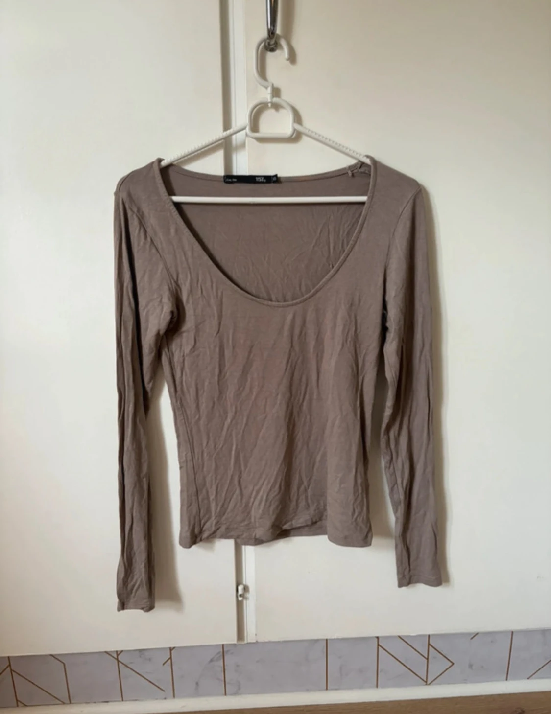 Beige långärmad topp