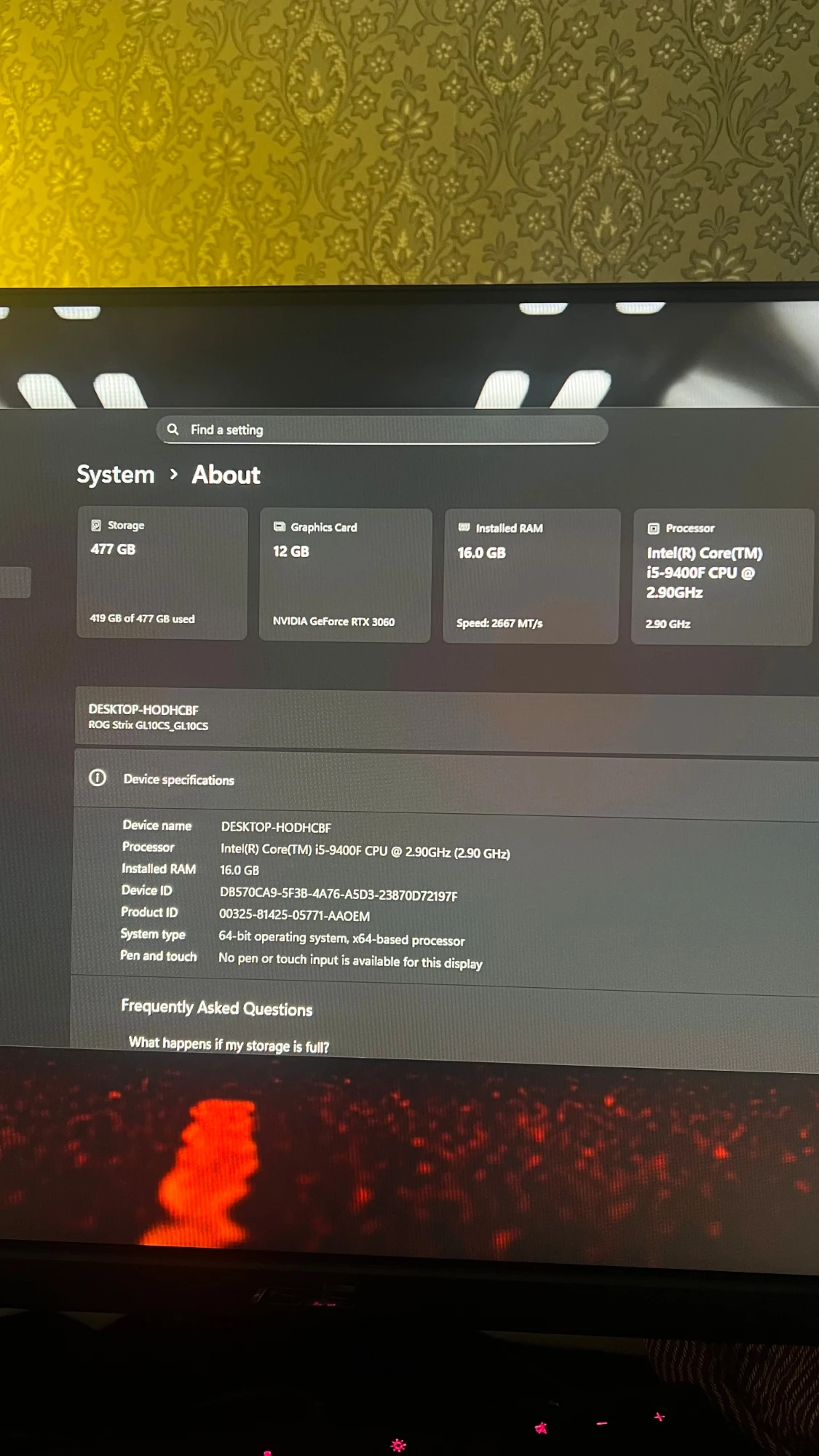 ASUS ROG Strix GL10CS Gaming Desktop setup