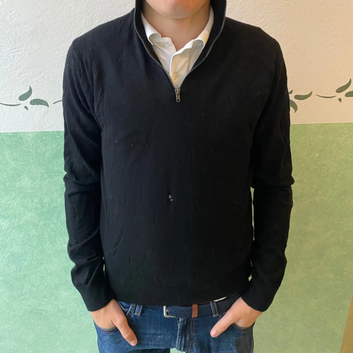 Svart half zip tröja från Riley