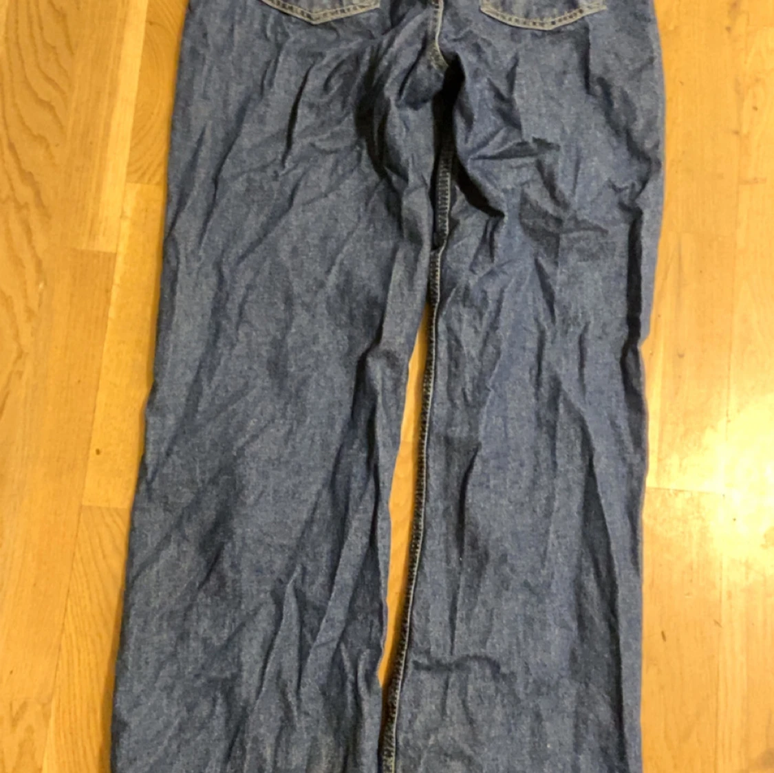 Blå raka jeans med normal passform - 1