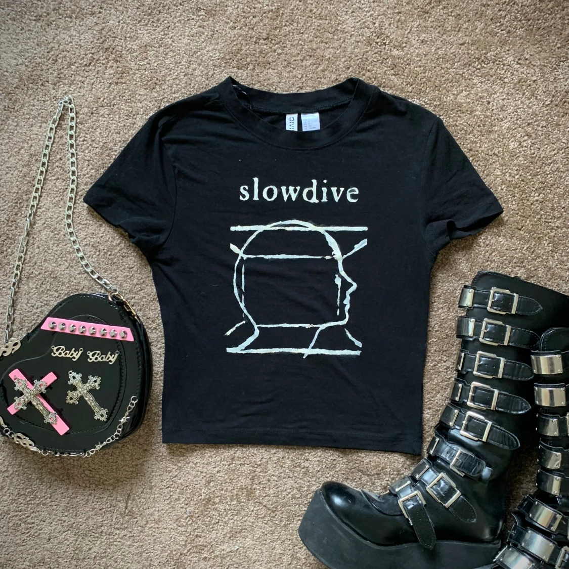 Hand-painted Slowdive Band Tee