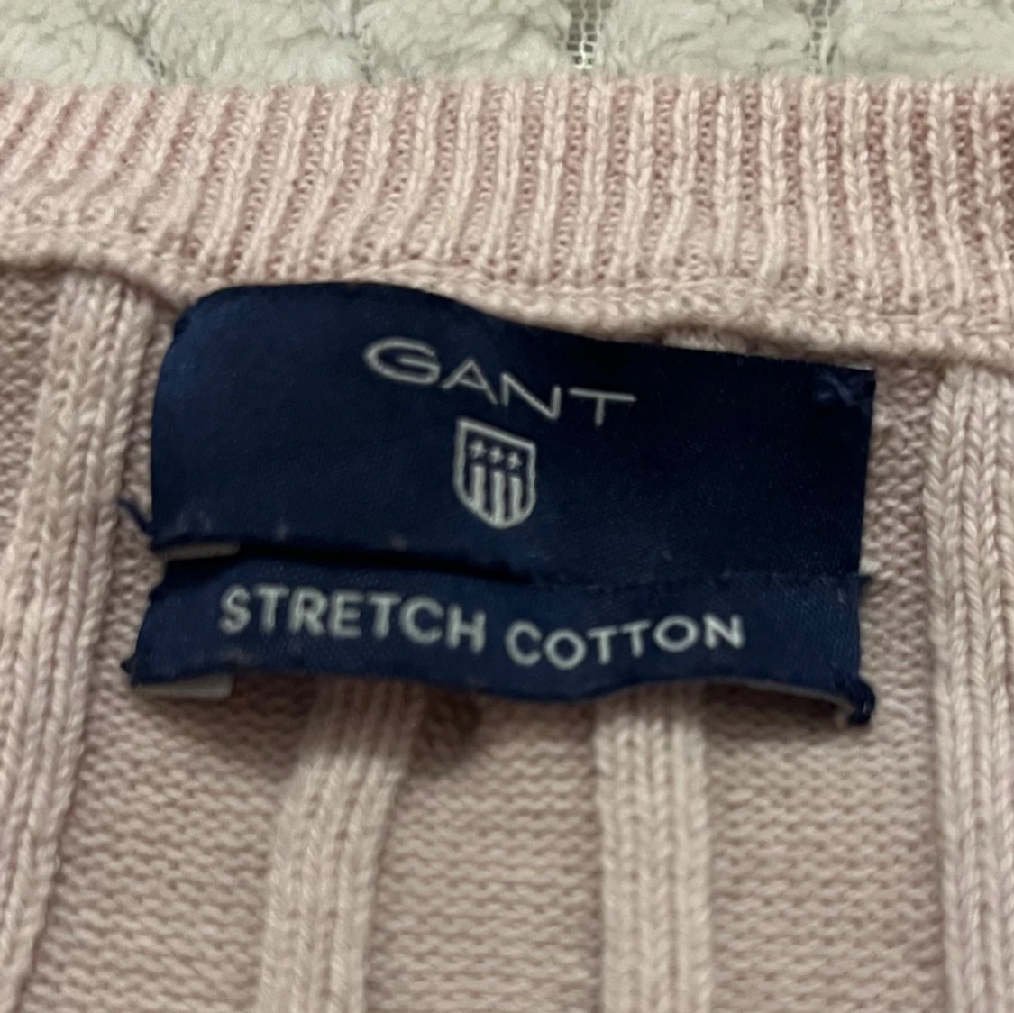 Ljusrosa kabelstickad tröja Gant XS - 1