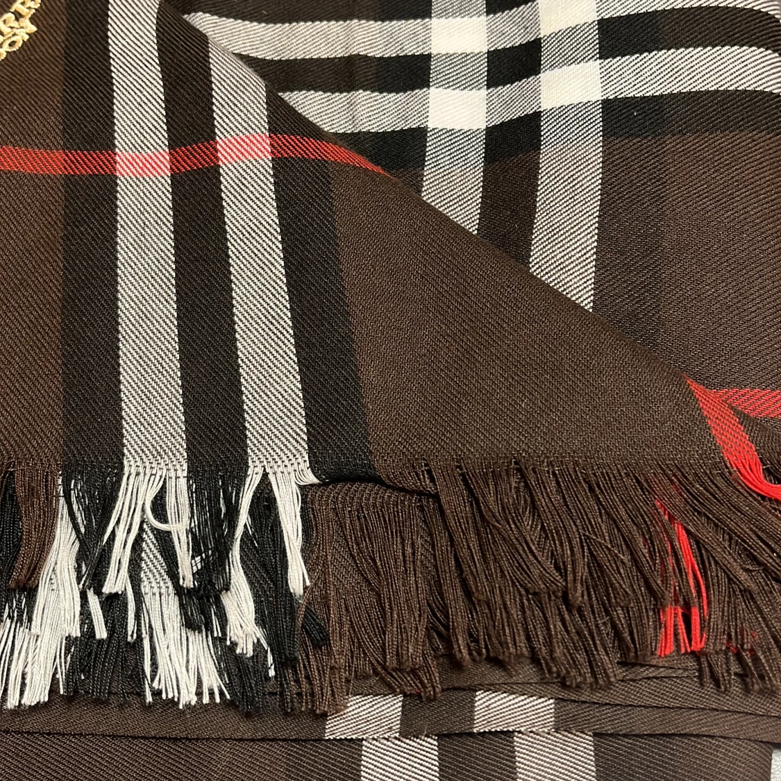 Brun rutig halsduk från Burberry - 2