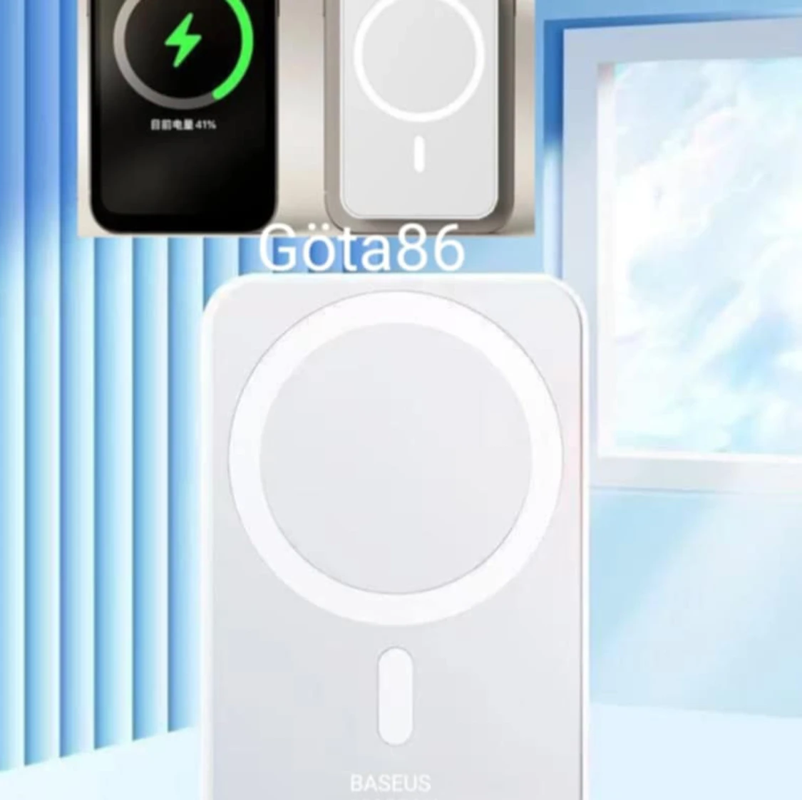 BASEUS Powerbank Trådlös laddning - 1