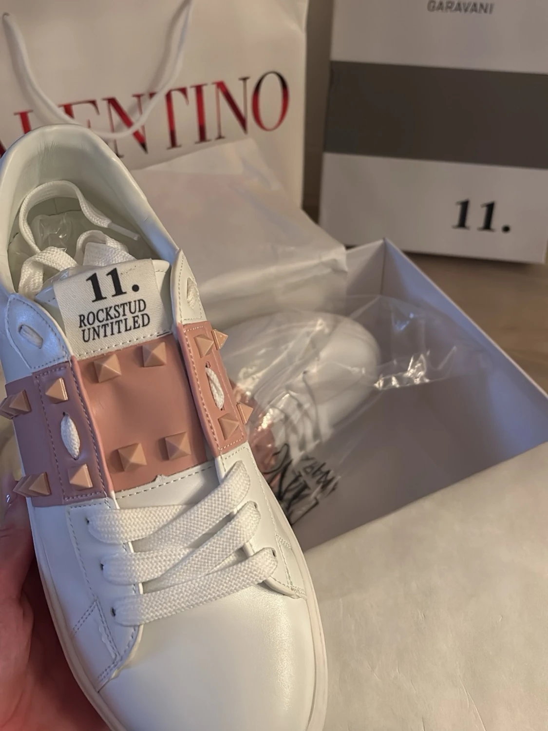 Valentino Rockstud sneakers vit/rosa - 1