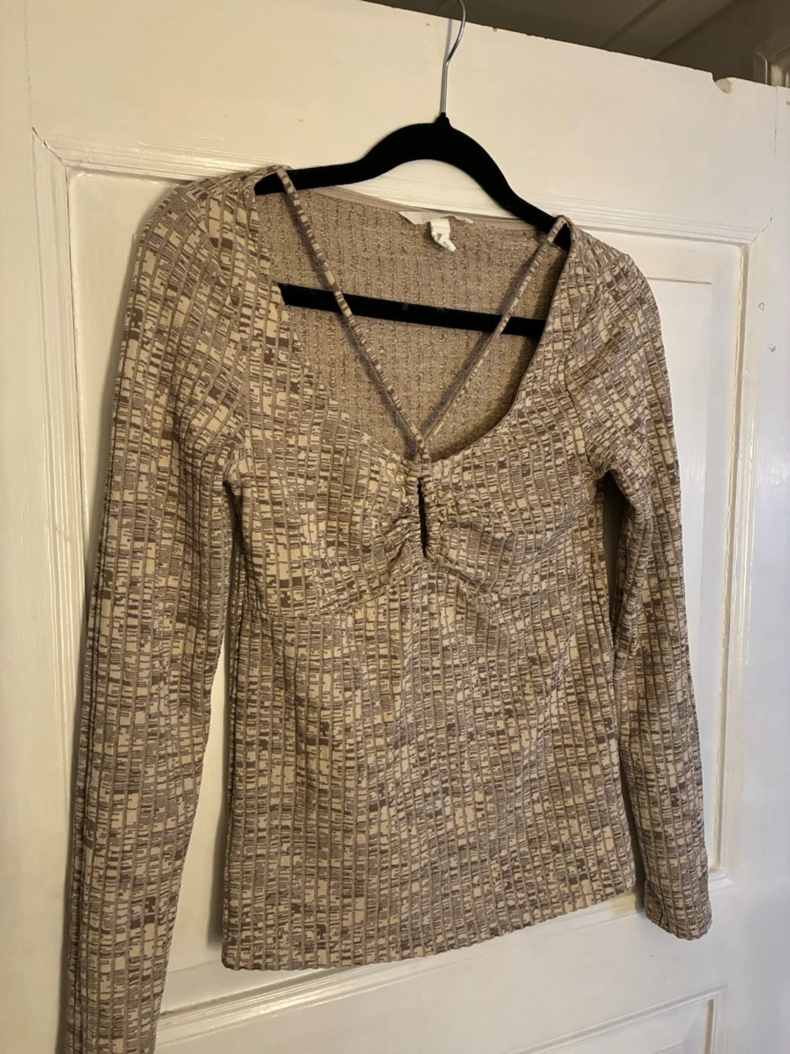 Beige mönstrad topp från H&M