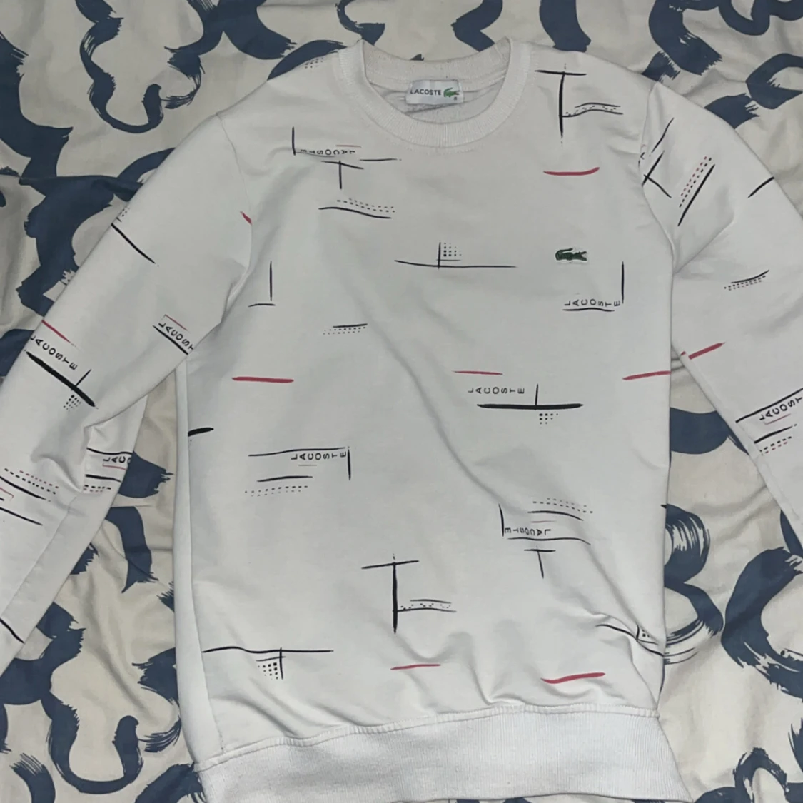 Vit sweatshirt från Lacoste med print