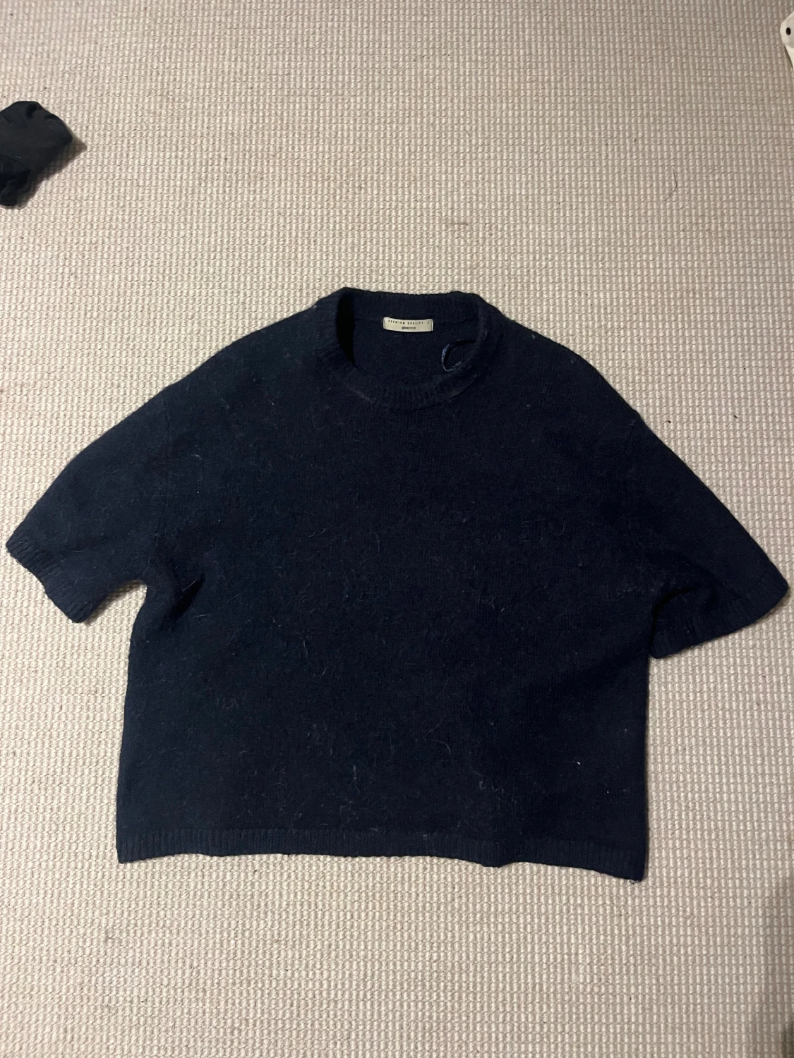 Mörkblå stickad T-shirt Gina Tricot - 1