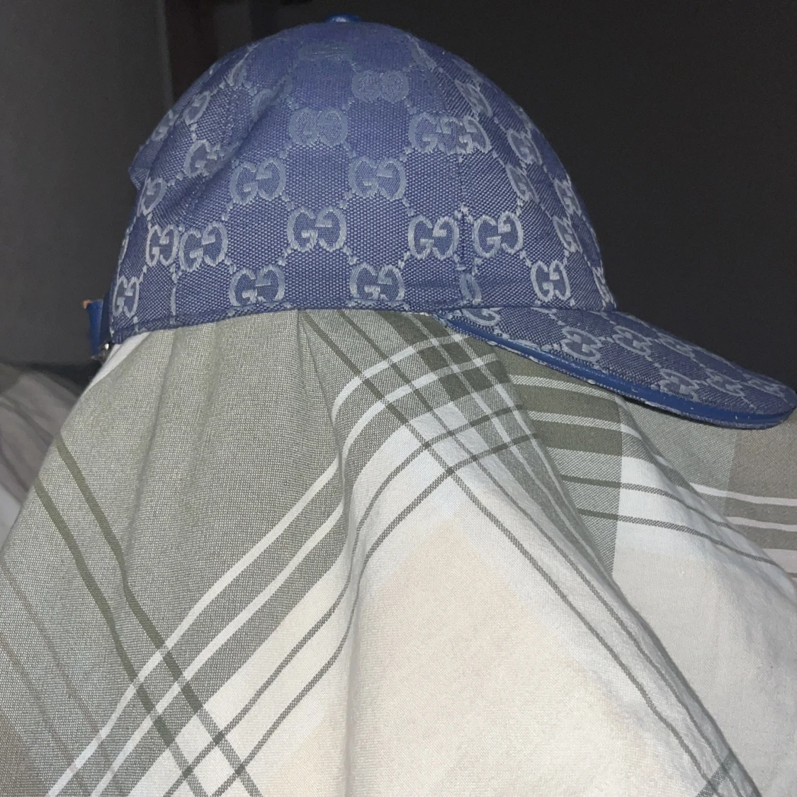 Blå Gucci keps med GG-mönster - 3