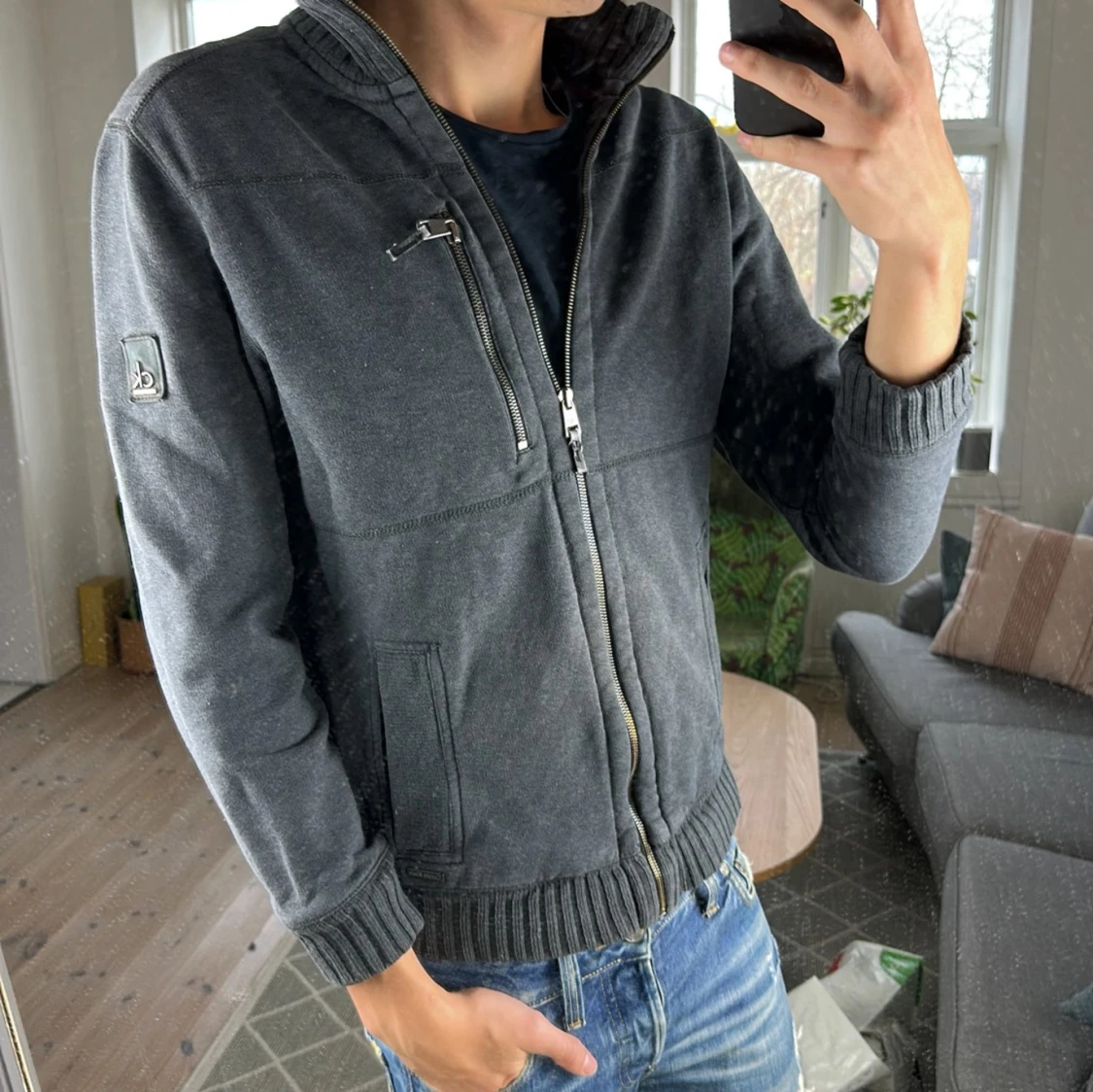 Zip tröja mörkgrå - 2