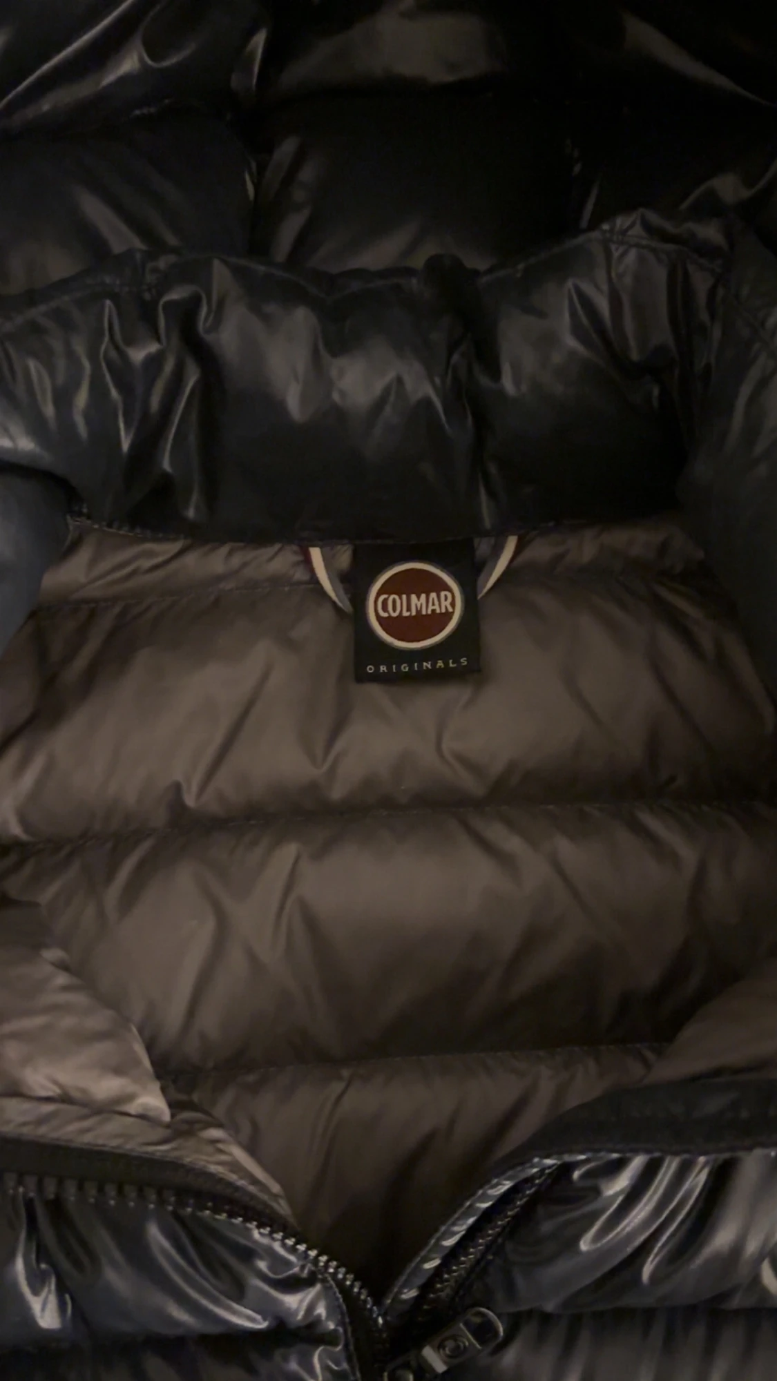 Mörkblå Colmar dunjacka med huva - 4