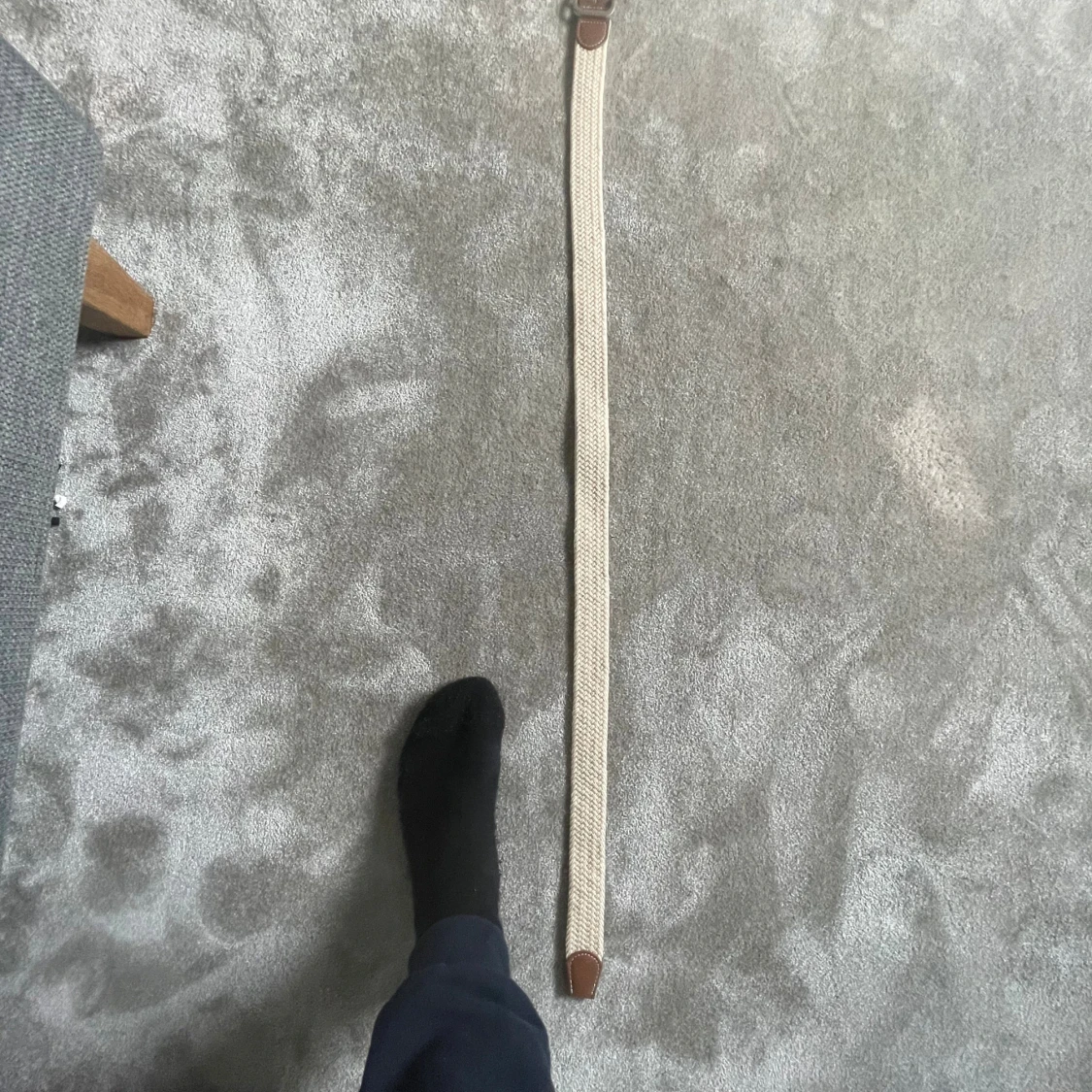 Beige flätat bälte  - 1