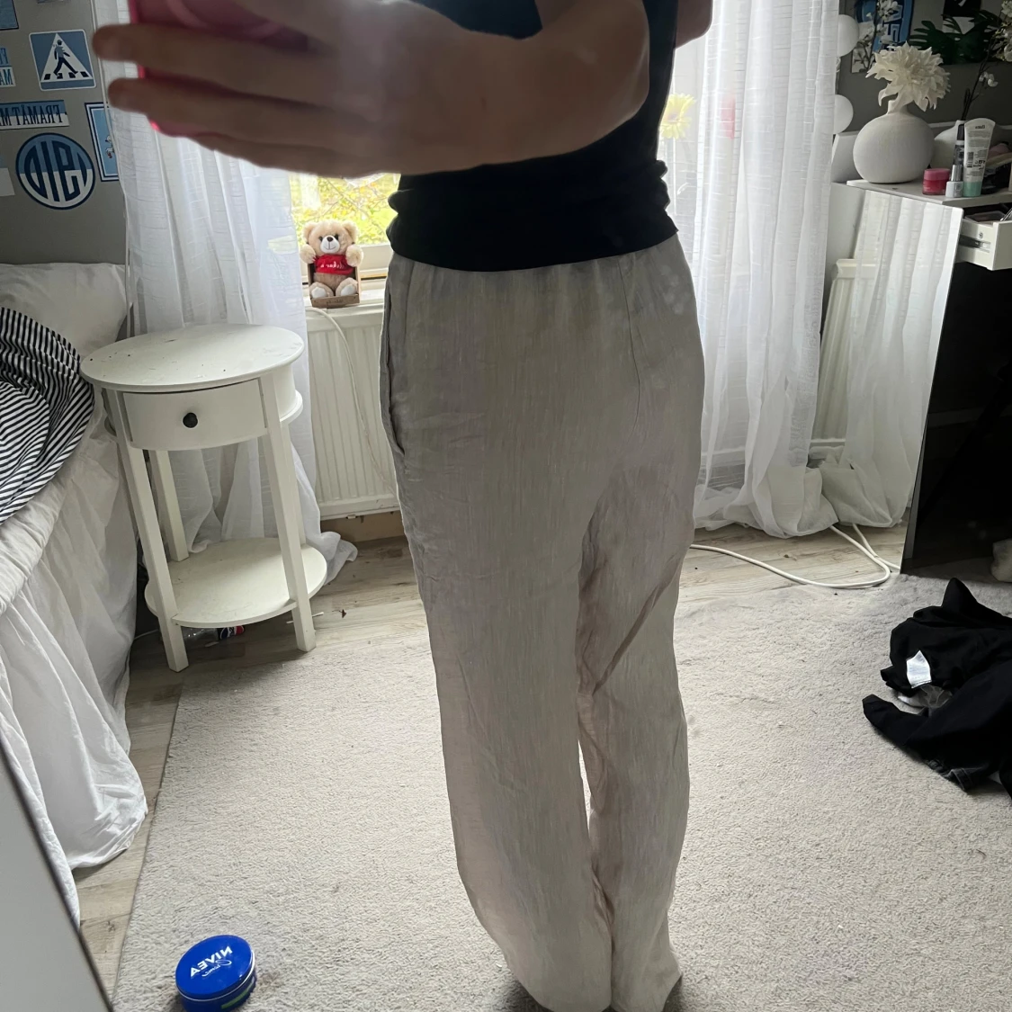 Beige linnebyxor  - 1