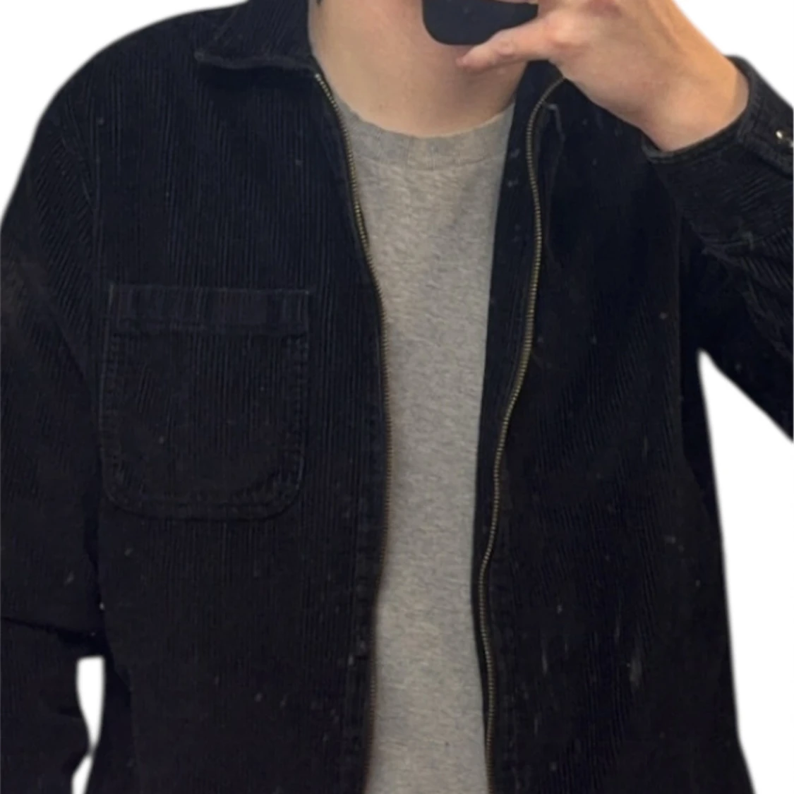 Svart manchester overshirt med dragkedja - 1