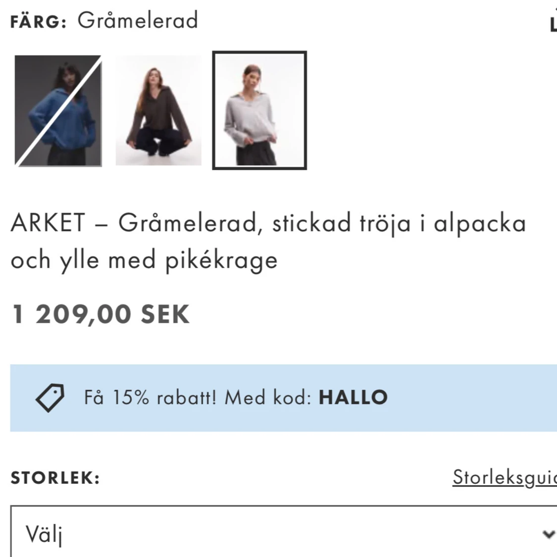 ALPACKA Stickad tröja med krage - 2