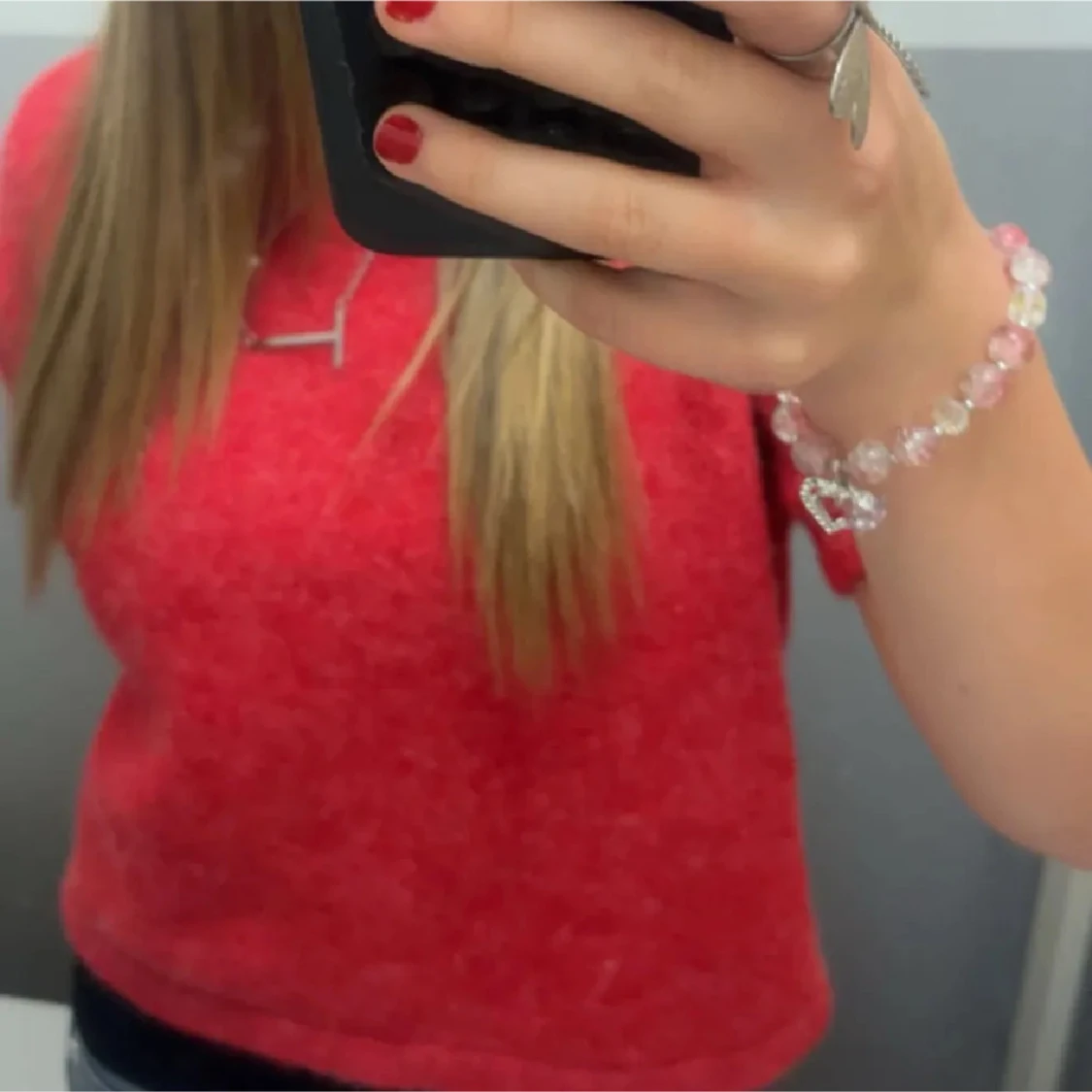 Röd stickad tröja från Gina