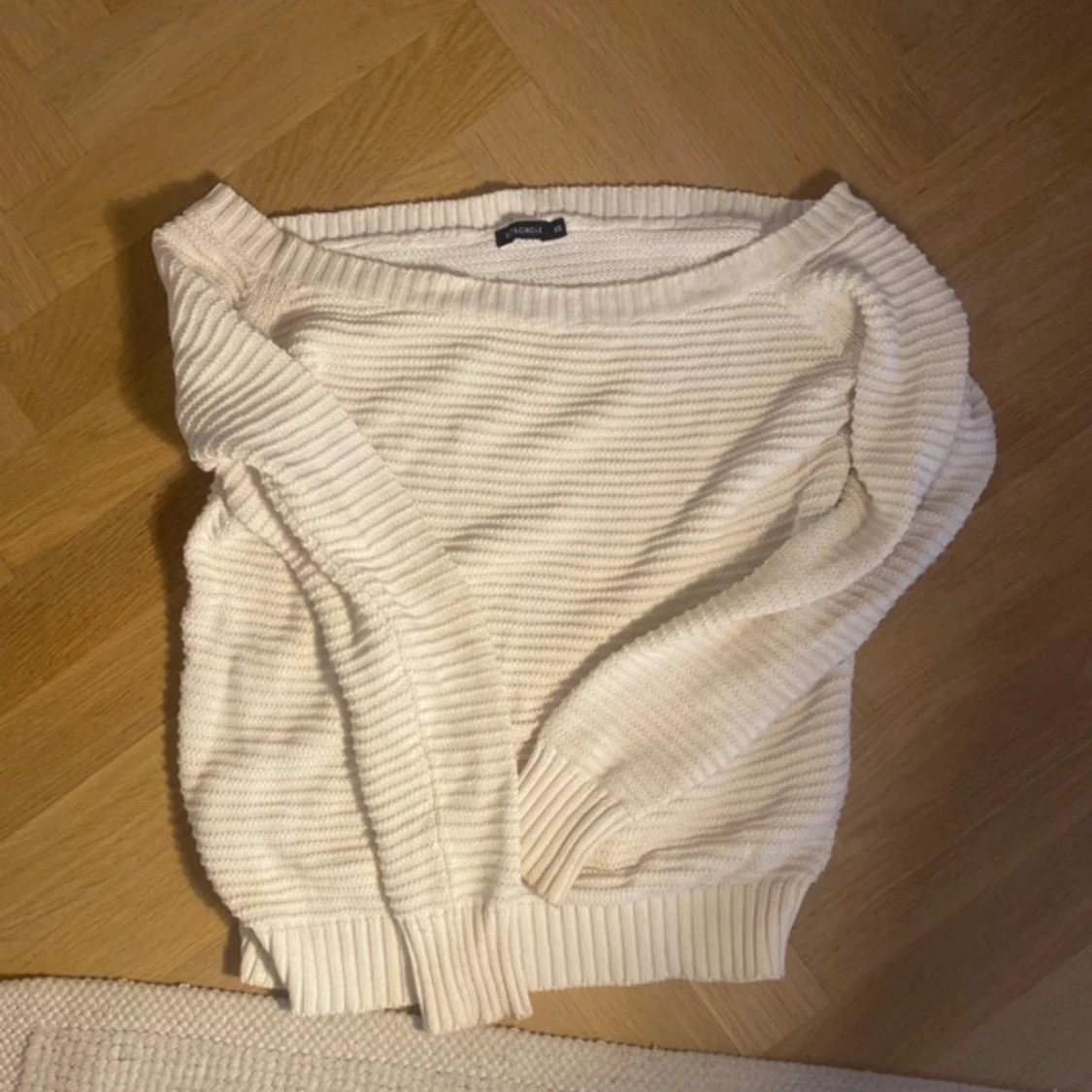 Vit ribbad stickad tröja Vero Moda - 1