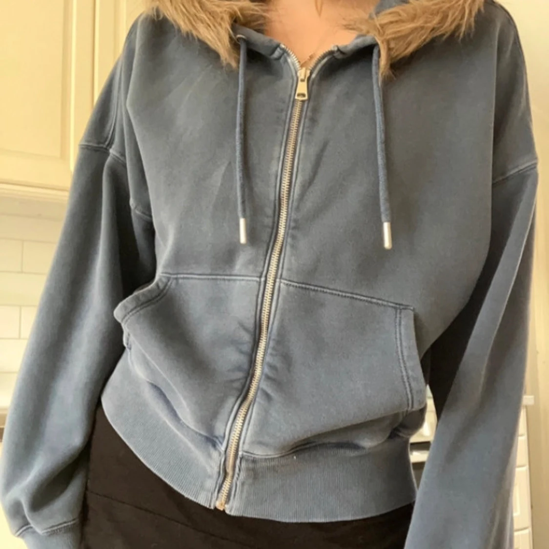 Oversized Abercrombie&Fitch zip with fur  - 2