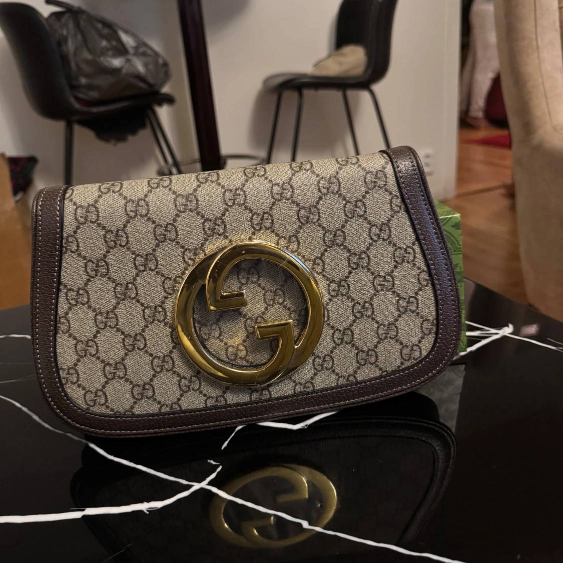 Gucci GG Supreme axelväska beige/brun
