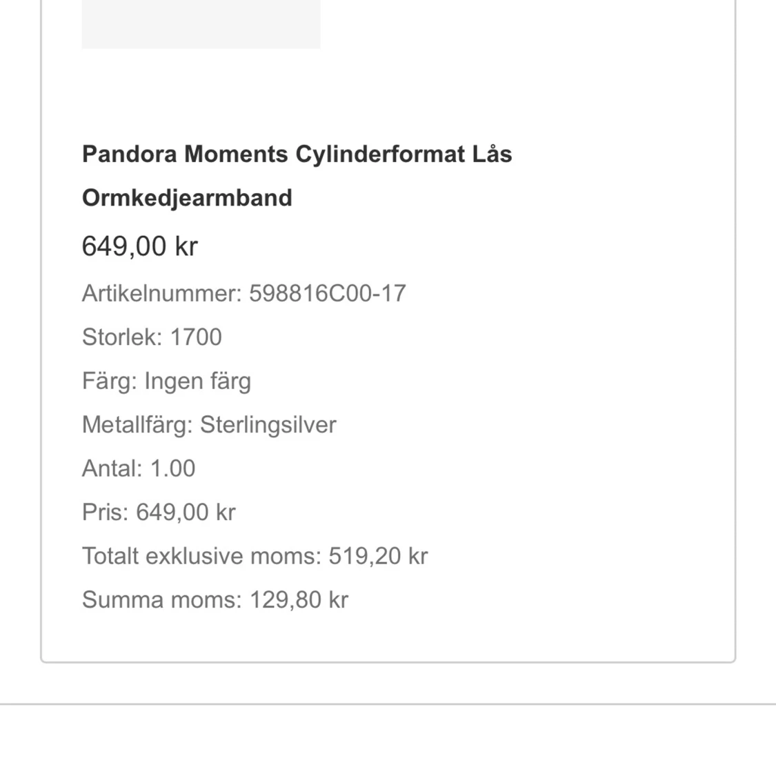 Pandora Moments silver ormkedjearmband - 2