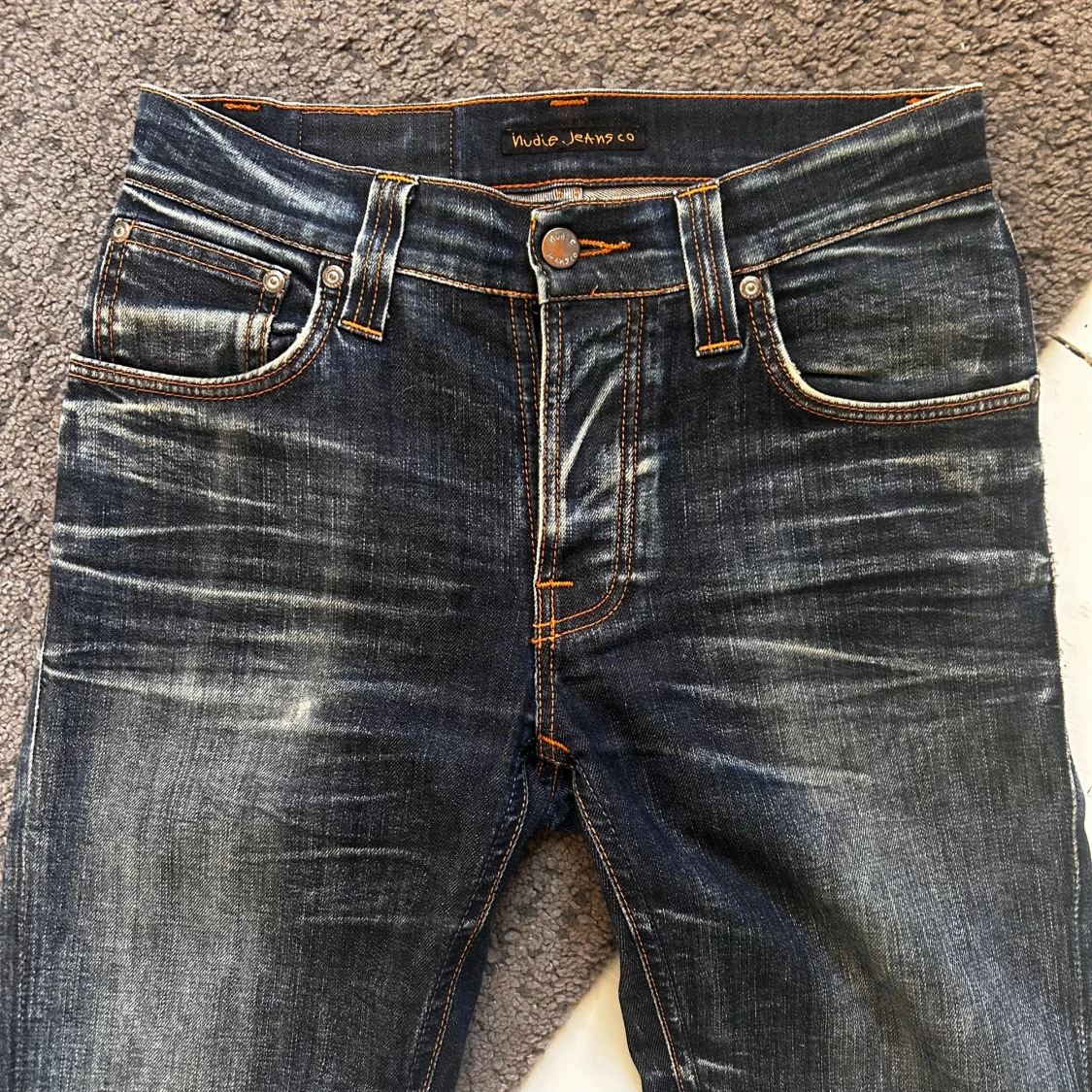 Mörkblåa Nudie Grim Tim Jeans - 1