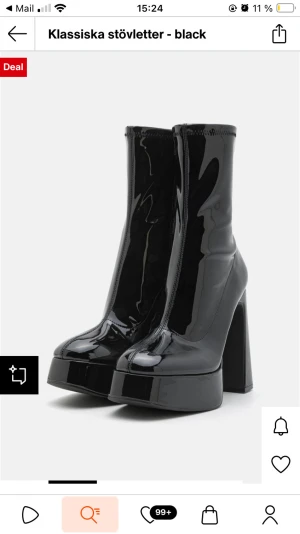 Even&Odd Platåstövletter - black - Helt oanvände med lappen fortfarande på då jag inte använder klackar. Nypris 669kr. 