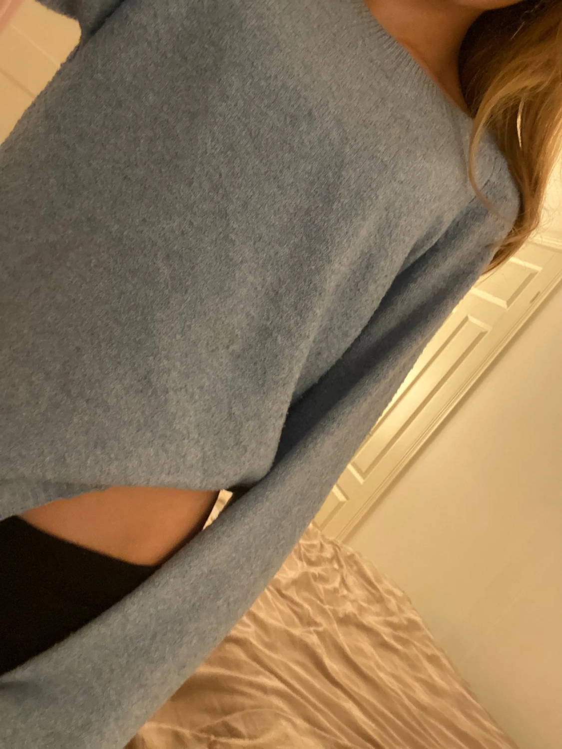 Ljusblå stickad tröja från Vero Moda - 1