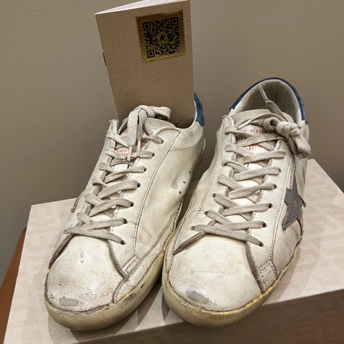 Golden Goose Superstar sneakers vit/blå