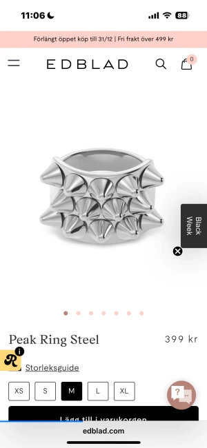 Edblad ring - Edblad ring silver. Helt ny.