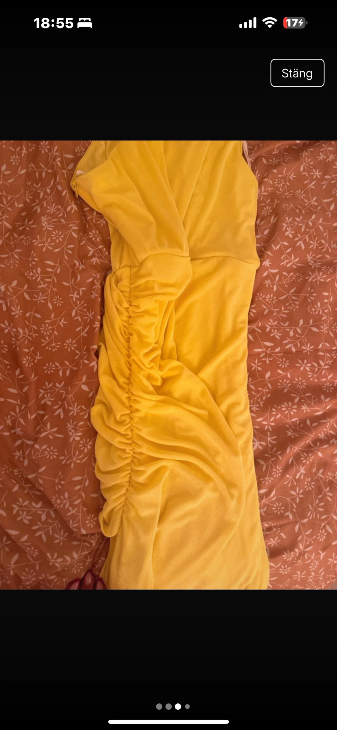 Gul one shoulder långklänning - 2