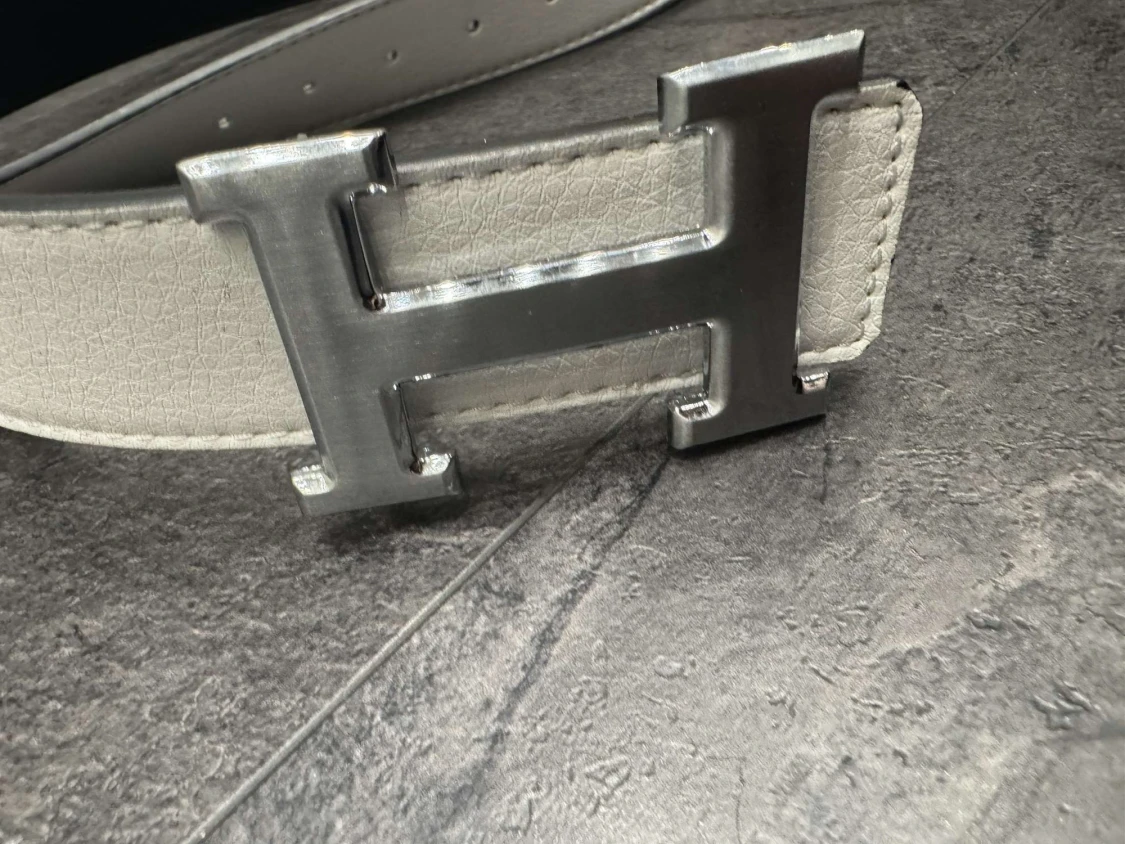 H-ermes vändbart vitt och svart bälte - 1