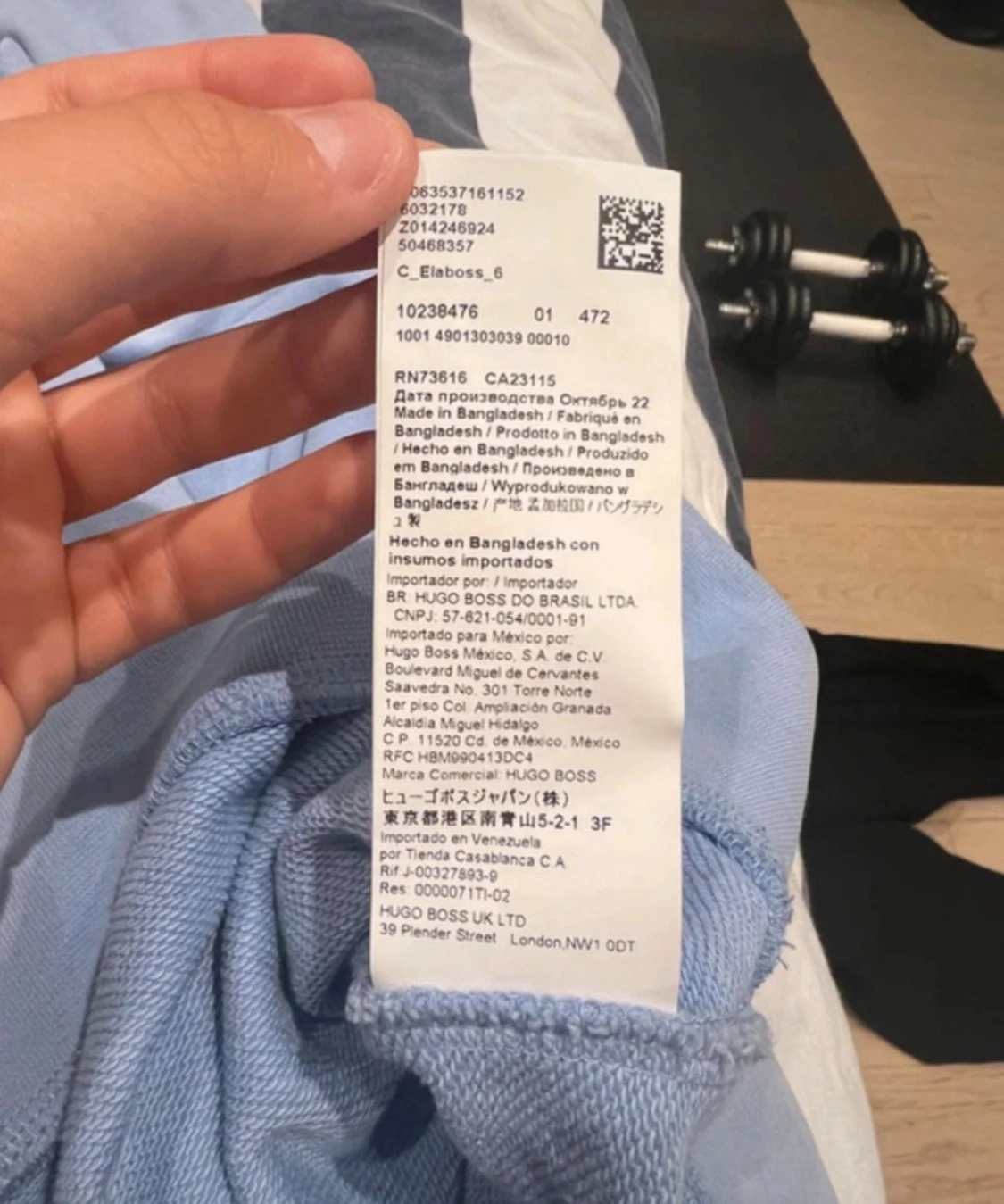 Ljusblå BOSS sweatshirt med orange tryck - 3