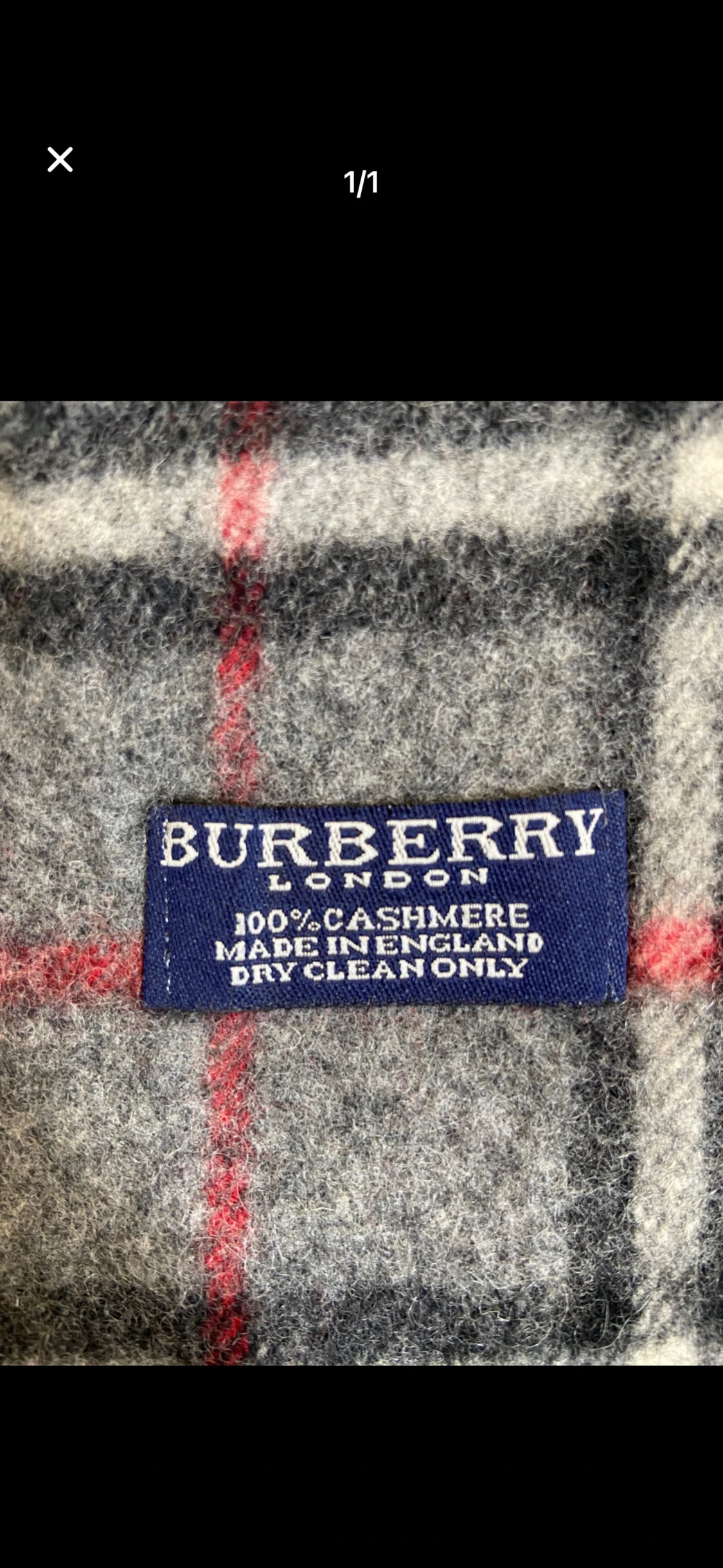 Rutig grå halsduk från Burberry - 1