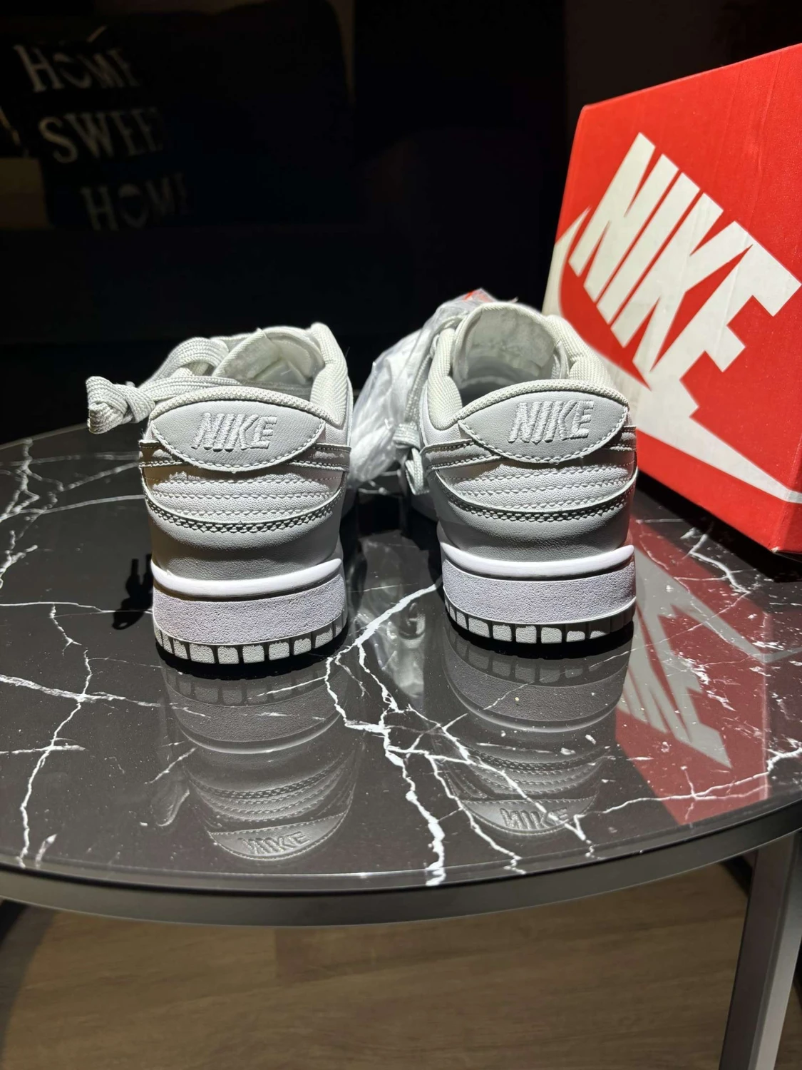 Nike Dunk Low vit/grå sneakers - 2