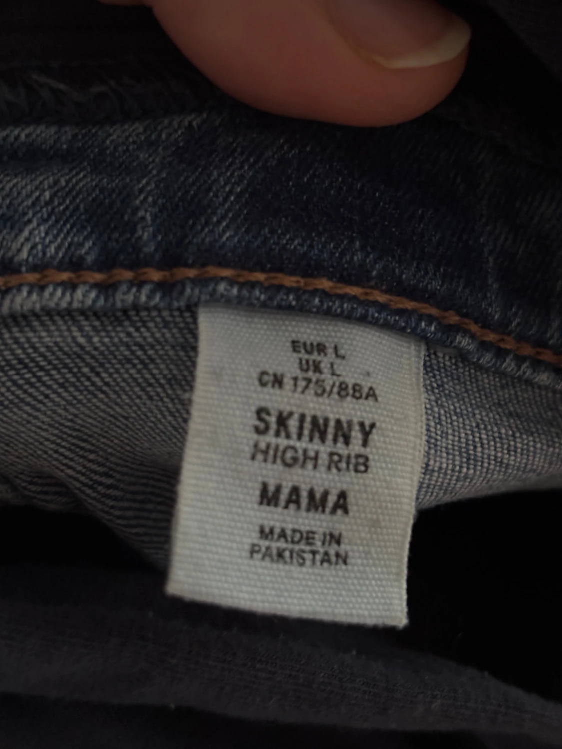 Blå skinny mammajeans från H&M - 3