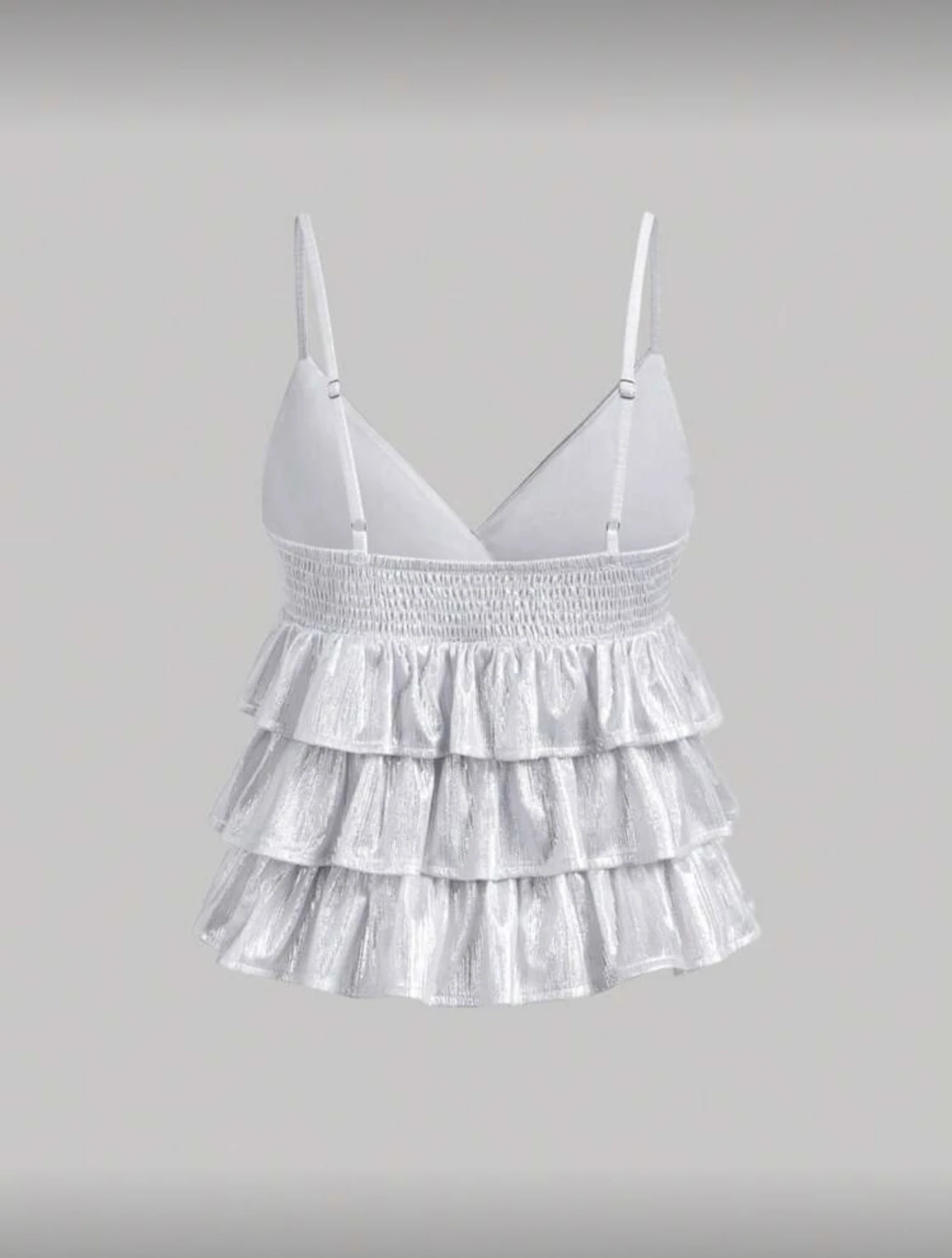 Glittrig silver volang-linnetopp - 1