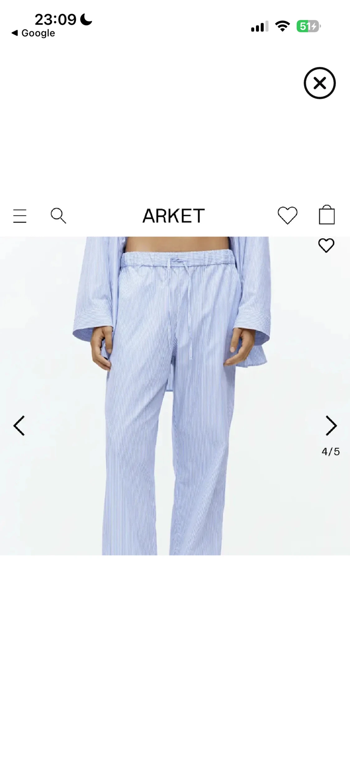 Blåvita randiga byxor från Arket