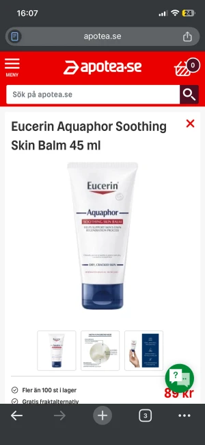 Aquaphor - Använd lite men mycket kvar