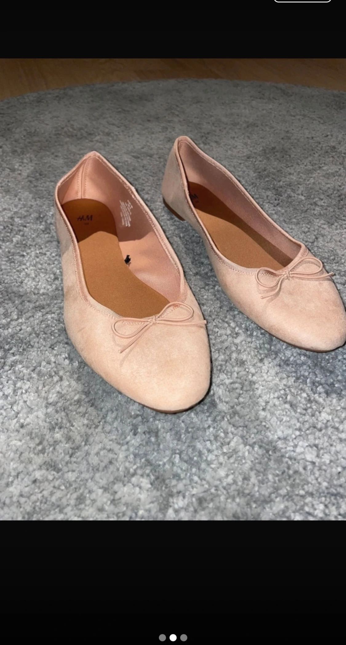 Beige/rosa ballerinaskor med rosett H&M - 1