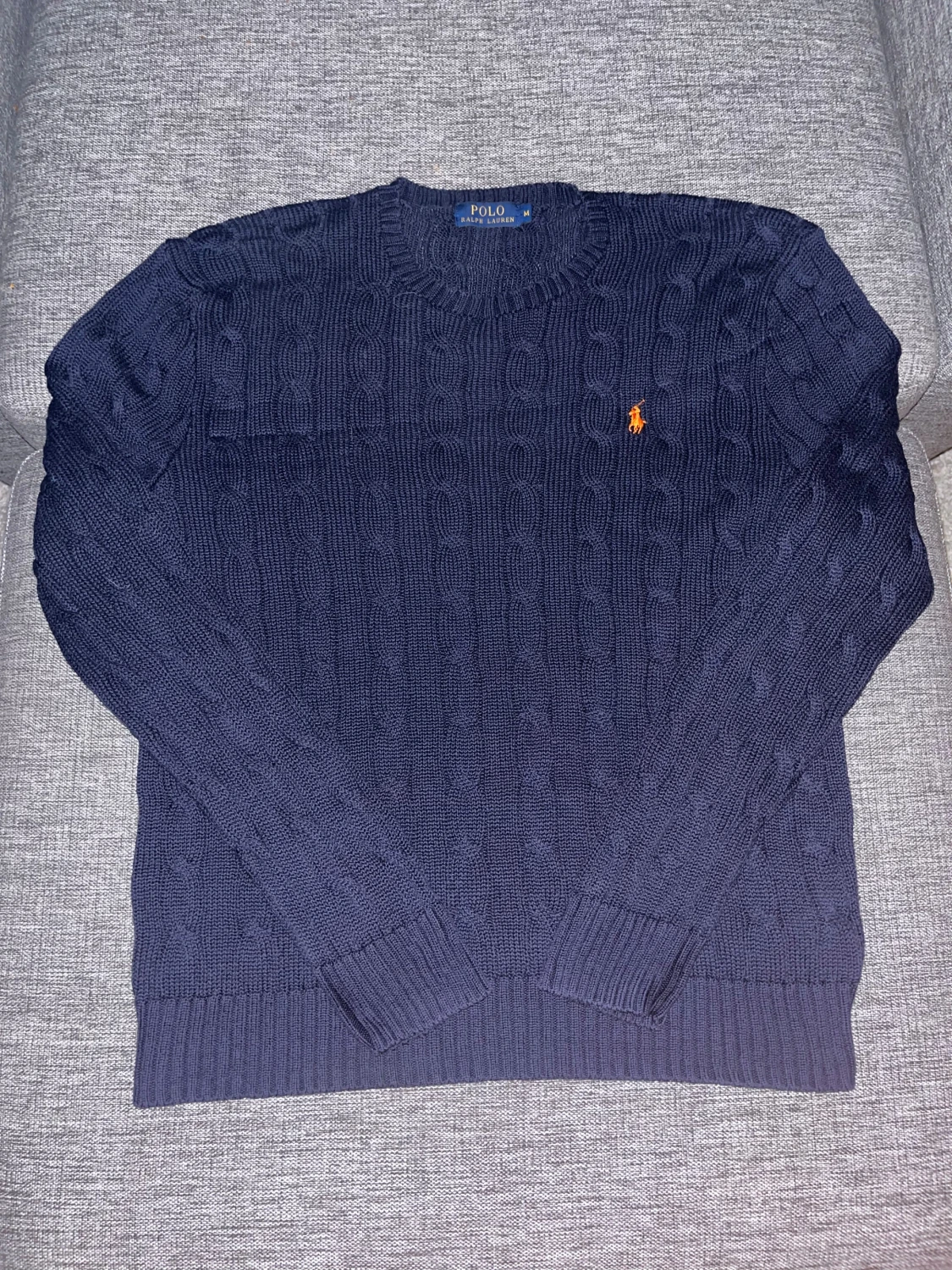 Marinblå stickad tröja Polo Ralph Lauren